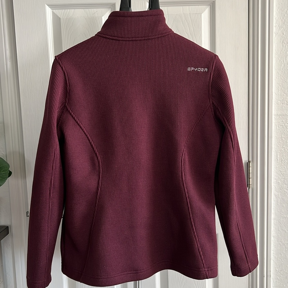 Spyder Full Zip Mid-weight Sweater size L wine color - Picture 3 of 14